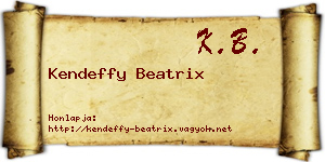 Kendeffy Beatrix névjegykártya
