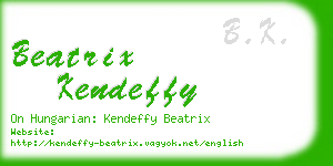 beatrix kendeffy business card